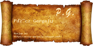 Pöcz Gergely névjegykártya